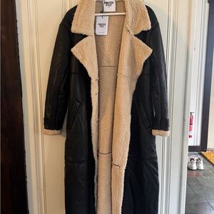 Princess Polly Faux Leather/Shearling Coat